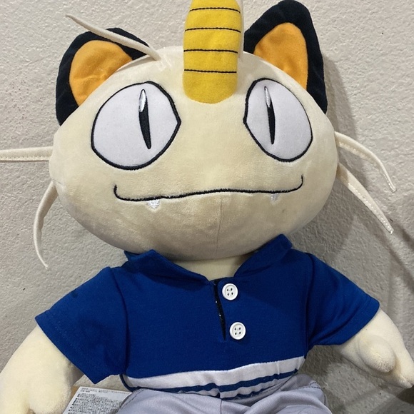 Build A Bear Workshop Meowth Pokémon Cat Plush With Clothing - Picture 1 of 9